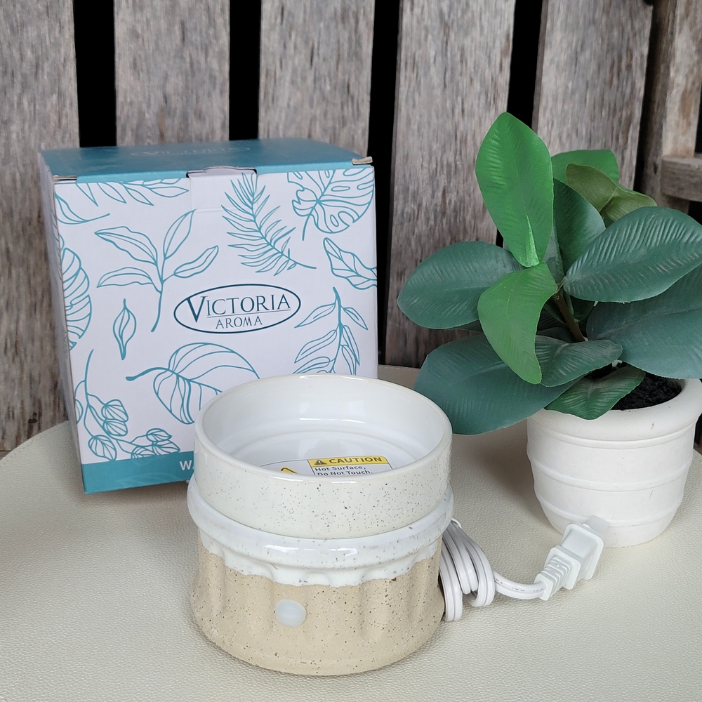 Wax & Essential Oils Cream Electric Ceramic Warmer By Victoria Aroma - Picture 3 of 6